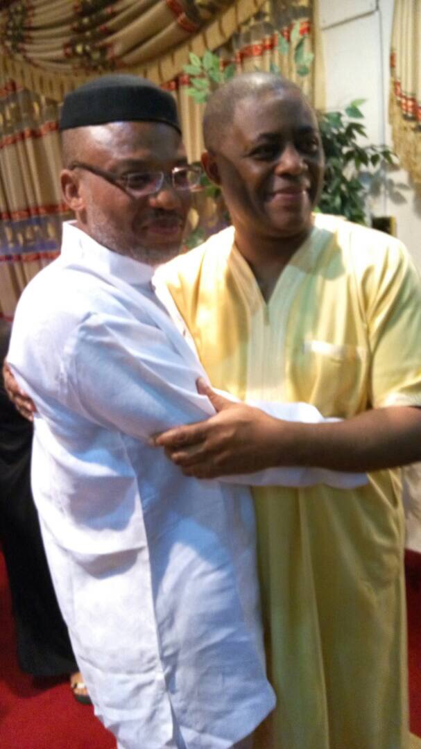 Nnamdi Kanu and Femi-Fani-Kayode at the latter's house in Abuja on May 1, 2017