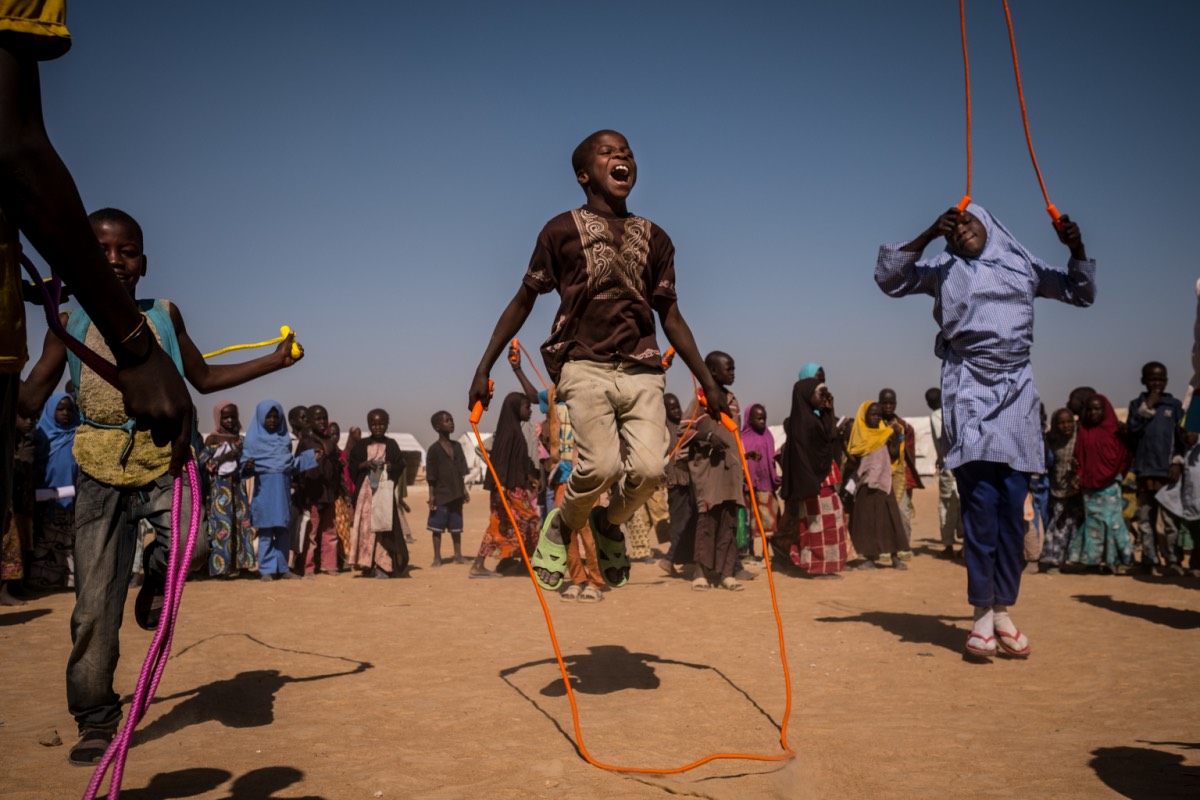 20170228_UNICEF_Nigeria_0855 adamawa Children play with a ball during a recess at a UNICEF nigeria borno school schoolchildren nigeria
