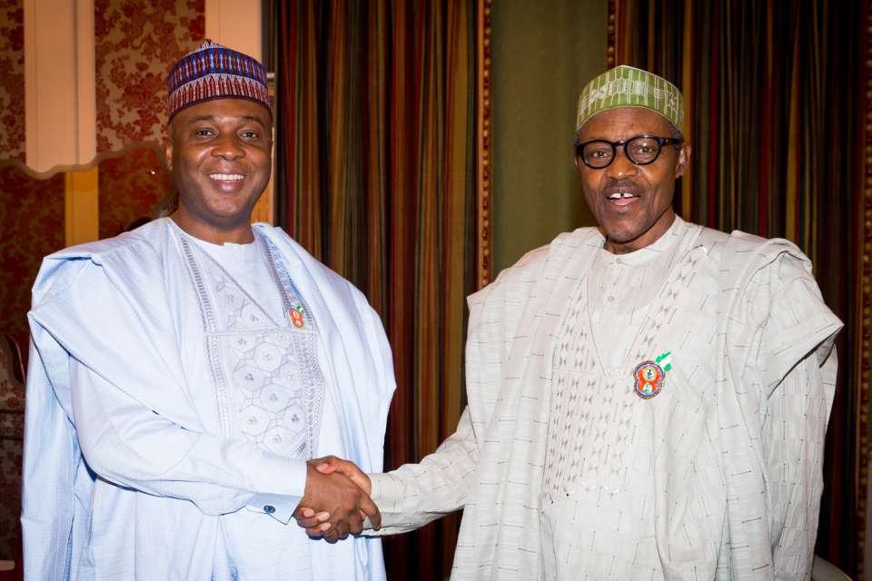 Bukola Saraki, President Buhari, Security Chiefs