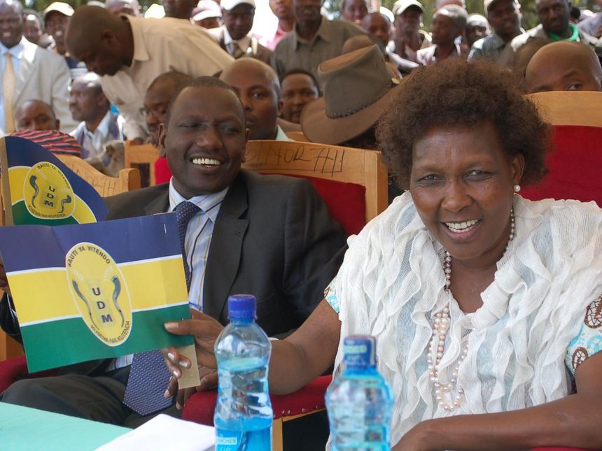 A file photo of Deputy President William Ruto and Mogotio MP Hellen Sambili at a rally in Kartonjo. /IRENE WAIRIMU