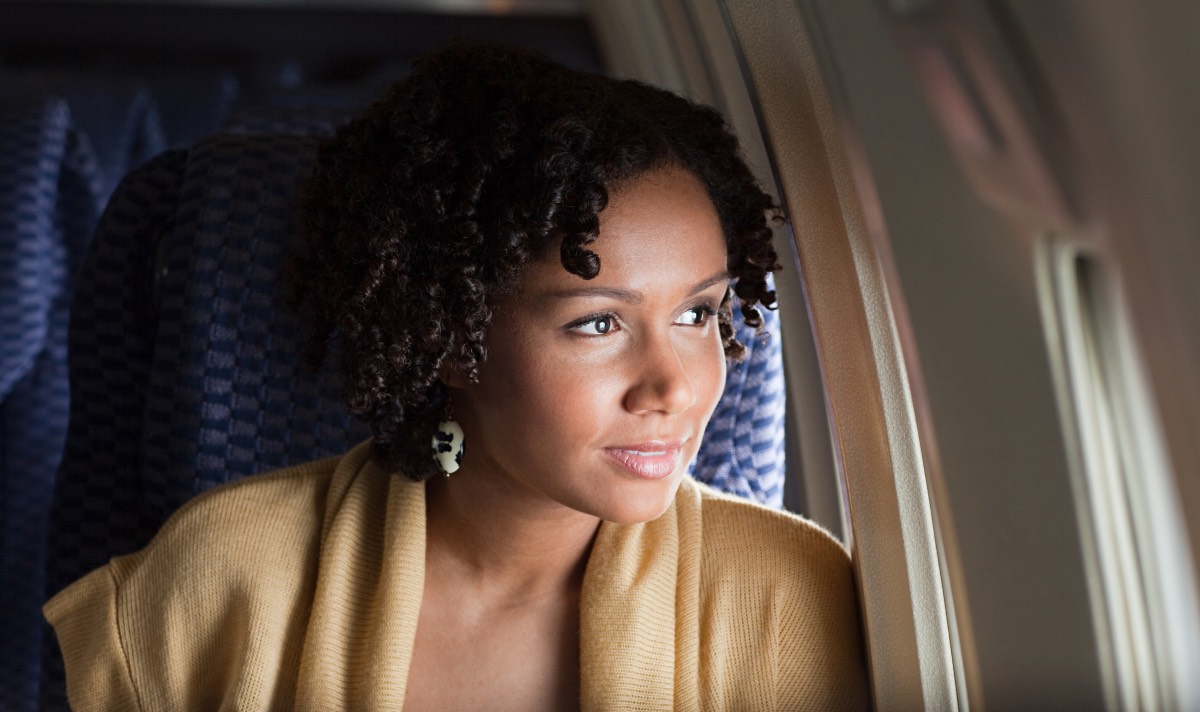 single airport airplane travel woman