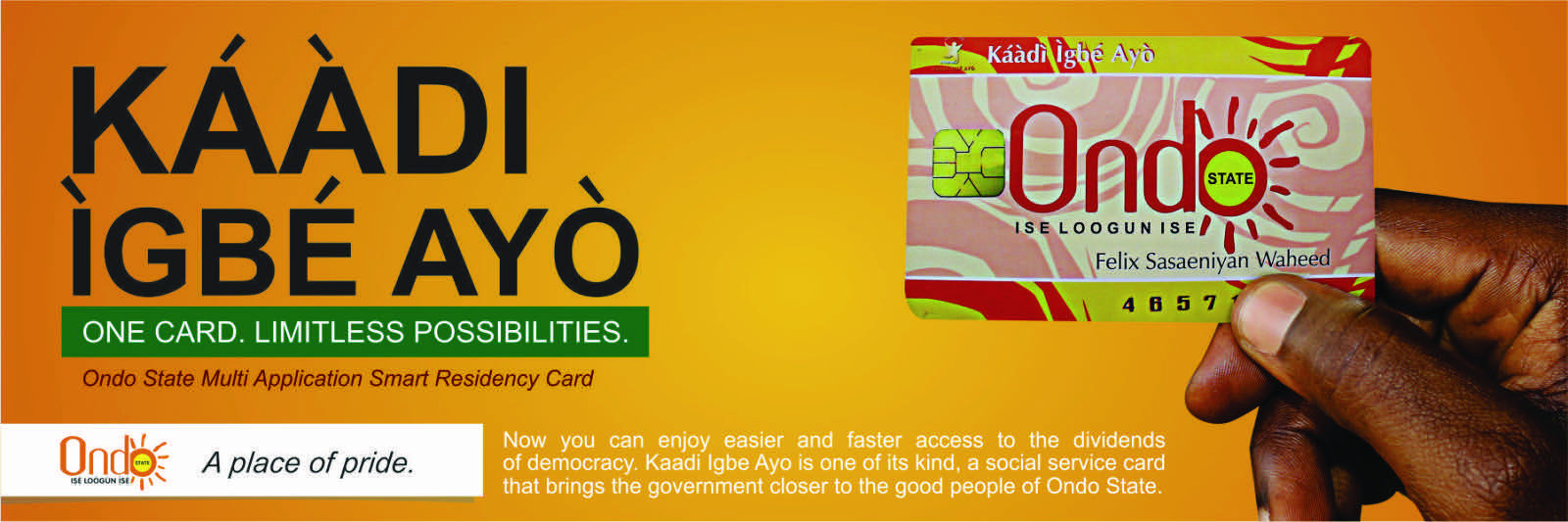 An Ondo government poster promoting Kaadi Igbe Ayo 
