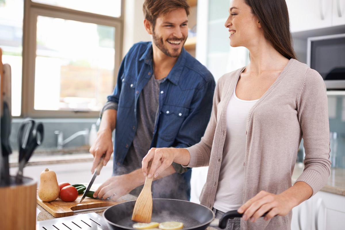 love couple women cooking