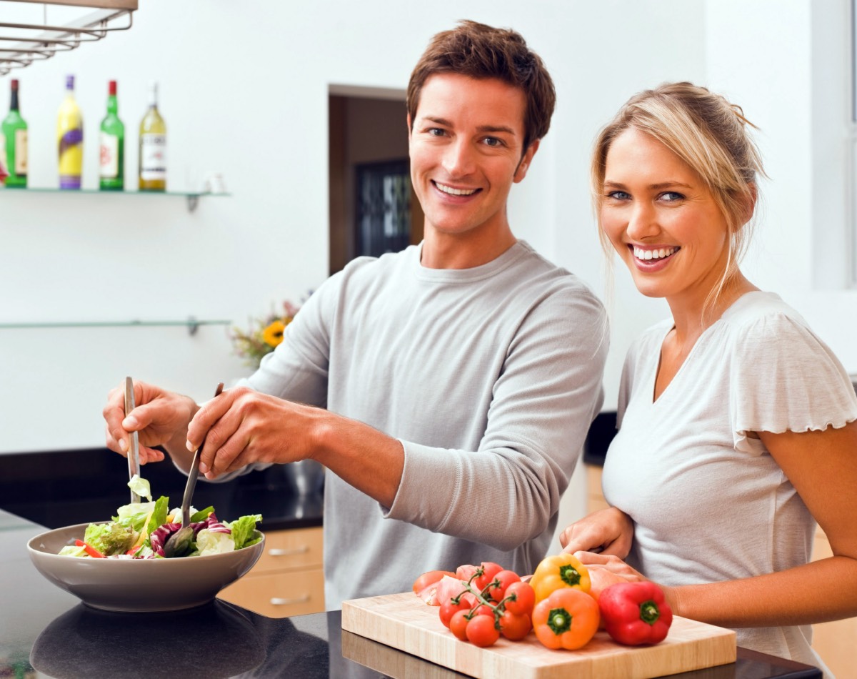 tinder couple love cooking kitchen