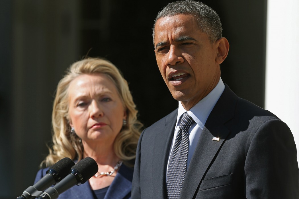 US President Barack Obama and Secretary of State Hillary Clinton