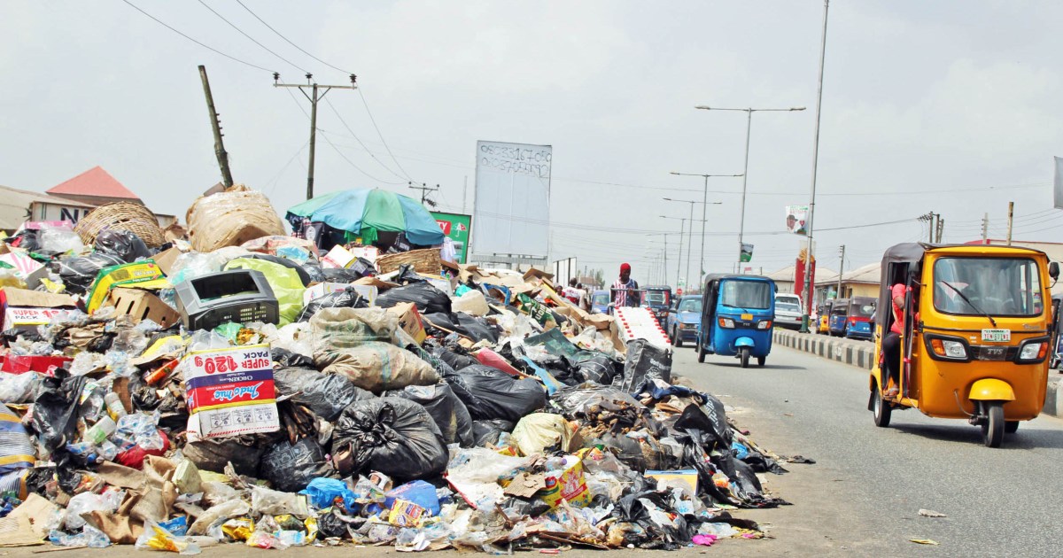 An uncleared heap of refuse on a street | NAN Photo