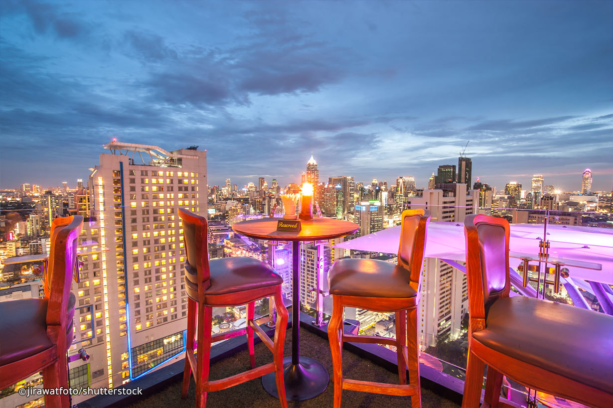 Romantic rooftop restaurant in Bangkok
