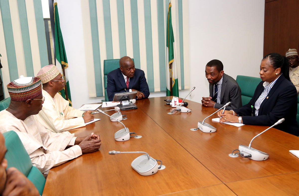 Yakubu Dogara @YakubDogara today received the President of the International Criminal Court (ICC) [@IntlCrimCourt], Judge Chile Eboe-Osuji.