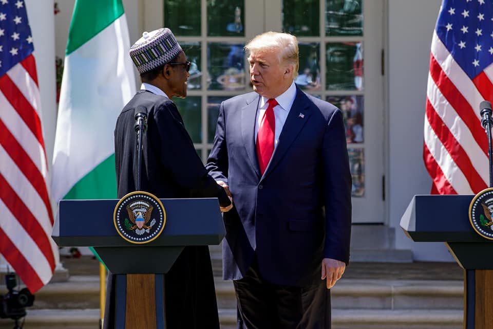 PRESIDENT BUHARI AND TRUMP WORLD PRESS BRIEFING AT THE WHITE HOUSE. APRIL 30 2018