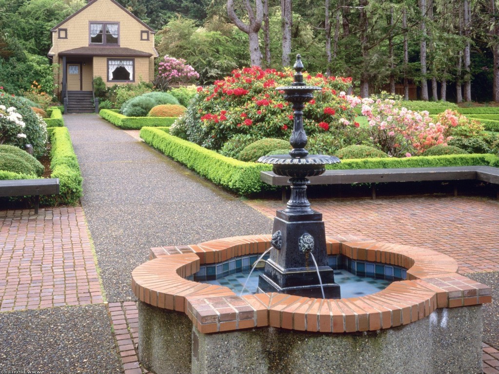 outdoor water fountain gardens