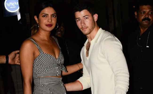 Priyanka Chopra photographed with Nick Jonas in Mumbai.