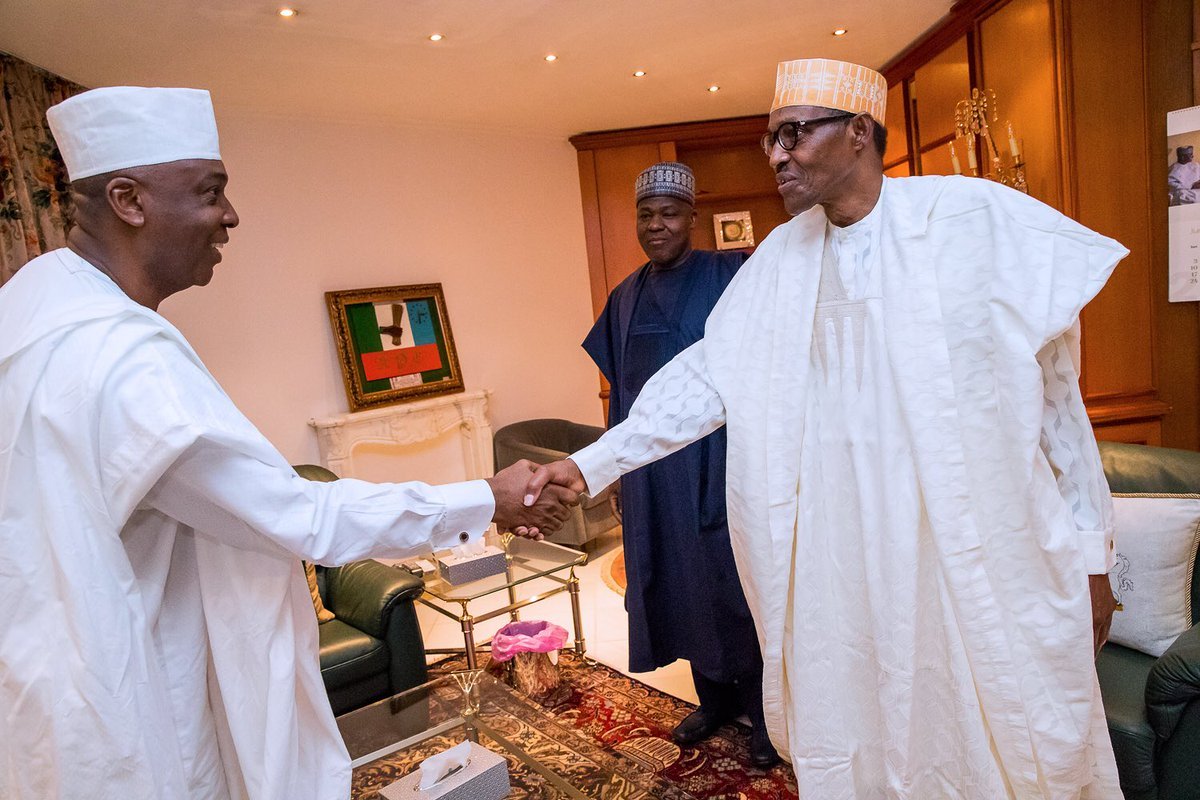 Ali Ndume, Bukola Saraki, Muhammadu Buhari