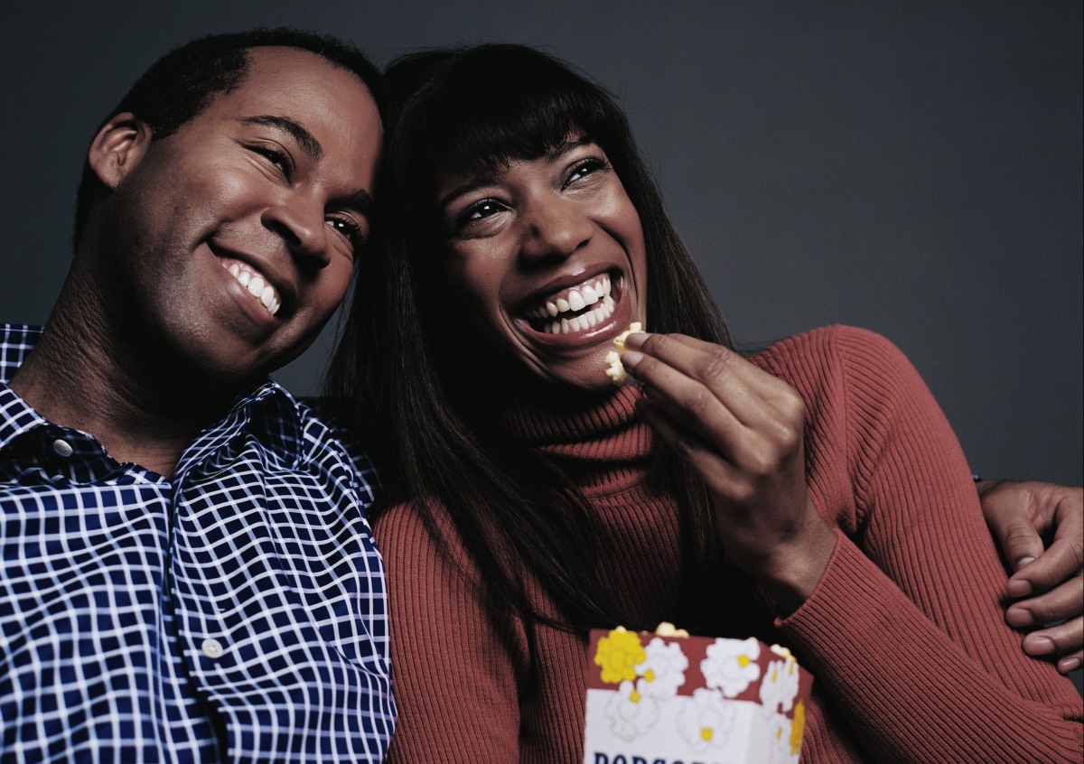 successful marriage, Happiness Couple laughing Popcorn Movies Smiling Happy The Trent