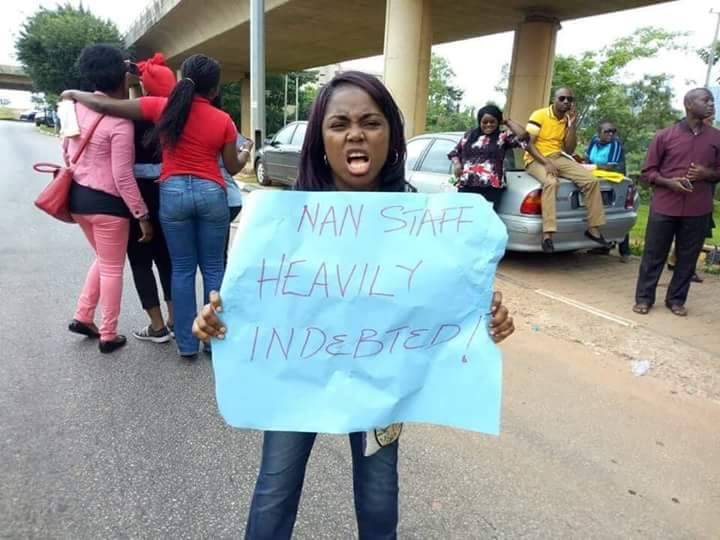 Staff of the News Agency of Nigeria protest non-payment of allowances and poor working conditions | Lucy Ladidi Elukpo