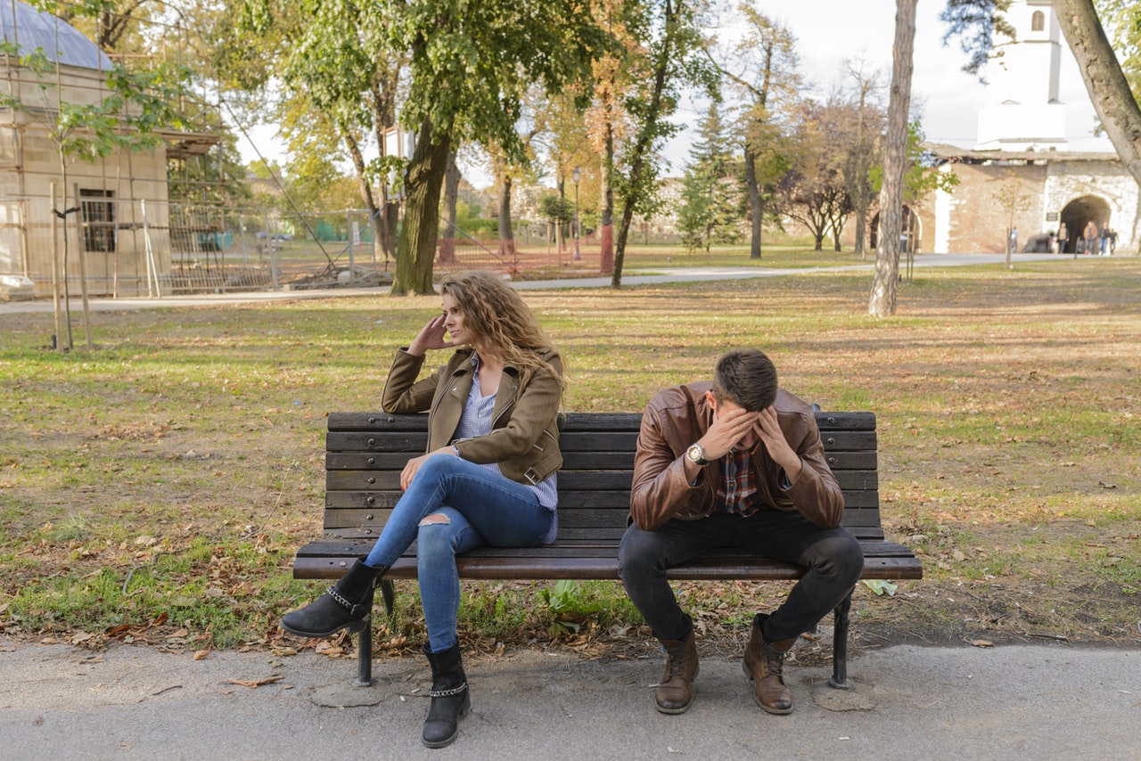 couple unhappy fighting