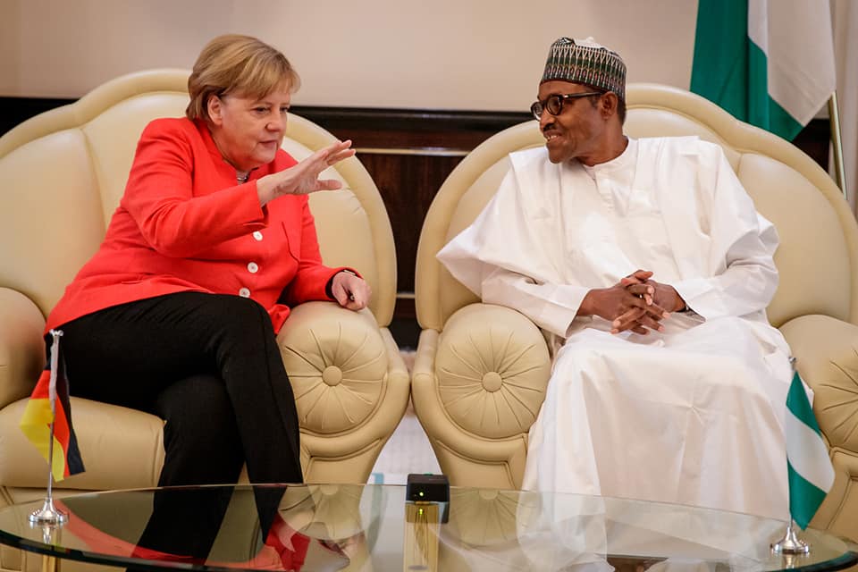 President Buhari receives in Official Visit German Chancellor Angela Merkel in State House on 31st Aug 2018