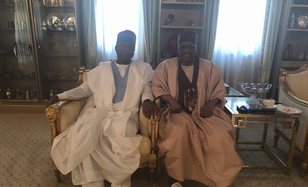 The President of Senate, Dr @Bukolasaraki dropped in to pay his respects to General Ibrahim Badamasi Babangida. He said “Always happy to be with a father and leader”