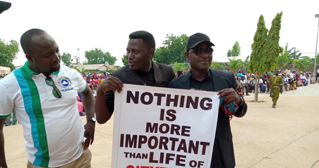 Members of the Christian Association of Nigeria, CAN blocked from conducting a peaceful protest against the killings by Fulani herdsmen in Yola, Adamawa on Wednesday, August 1, 2018 | Zidon Love