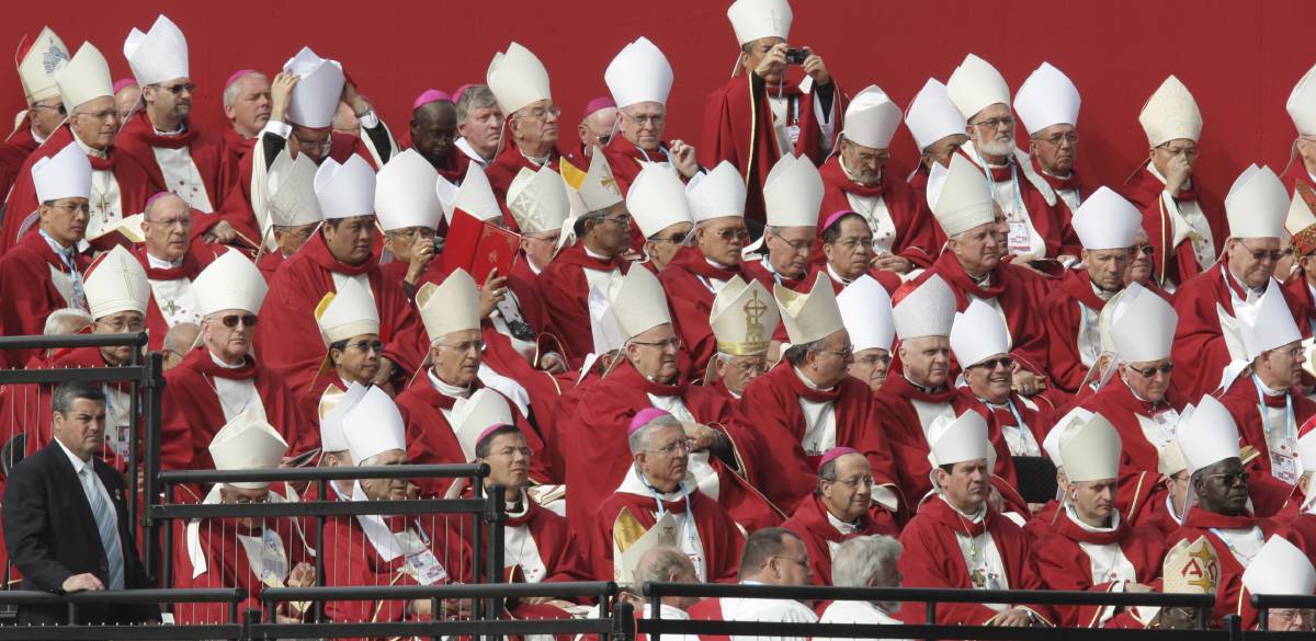 Bishops gather at Randwick in 2008 for the World Youth Day church service by Pope Benedict. Catholic