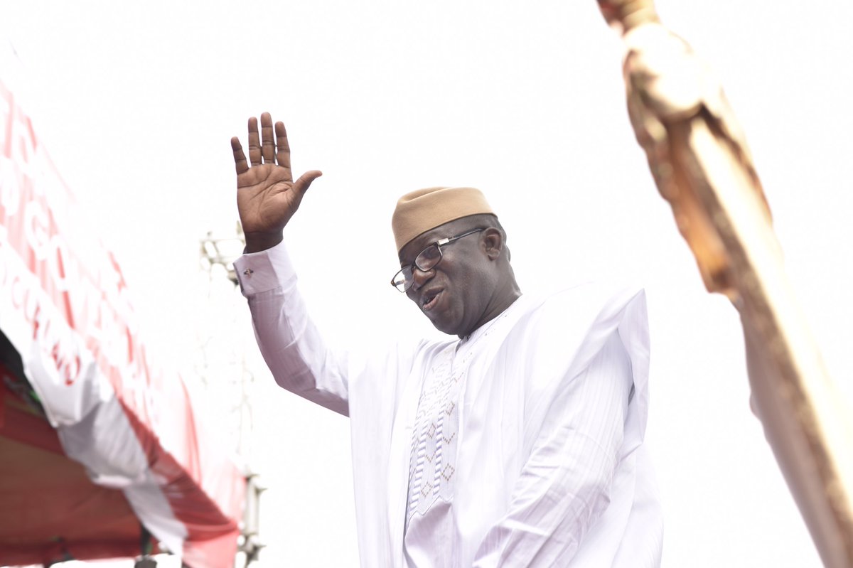 Governor Kayode Fayemi at his inauguration on Tuesday, October 16, 2018