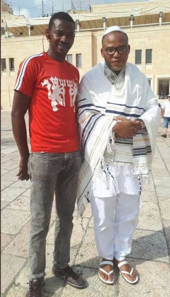 Nnamdi Kanu resurfaces in Israel praying at the Western Wall of Jerusalem in October, 2018 | Twitter/@nkebetojackson