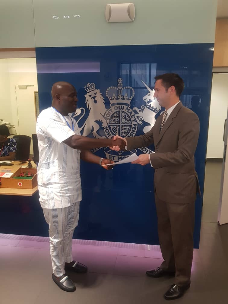 SKE Udeh-Okoye, PDP youth leader, visits the UK High Commission on 22nd October, 2018