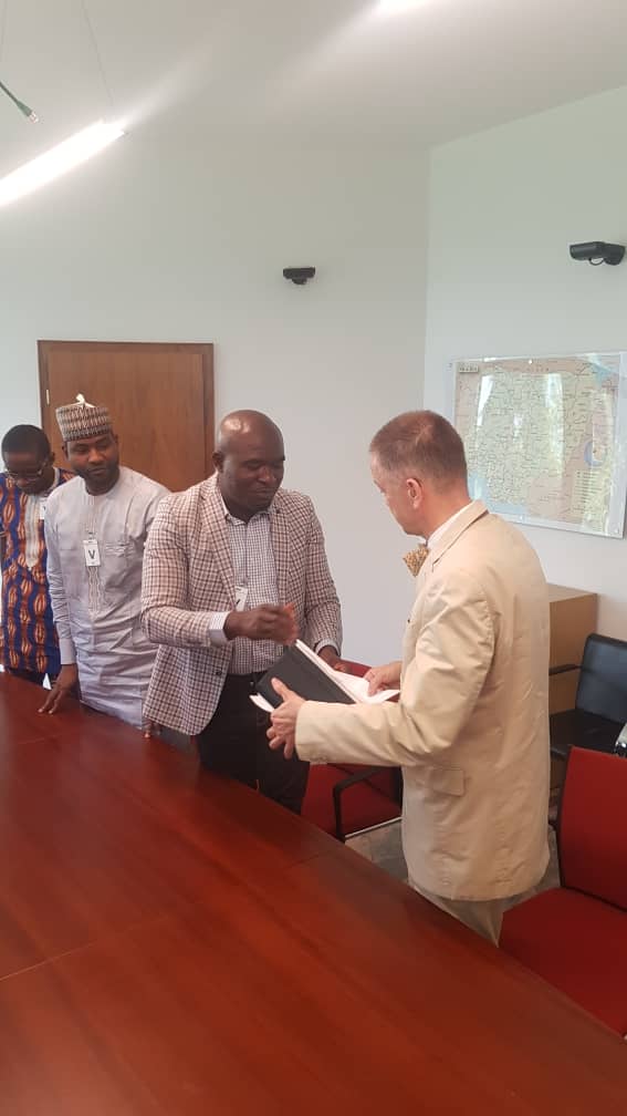 SKE Udeh-Okoye, PDP youth leader, visits the German Ambassador for Nigeria in October 2018