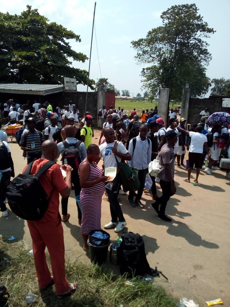 Nigerian soldiers disrupt the training at the camp of the Rivers State Neighbourhood Watch Agency at Nonwa in Tai Local Government Area,on Thursday, 29, 2018