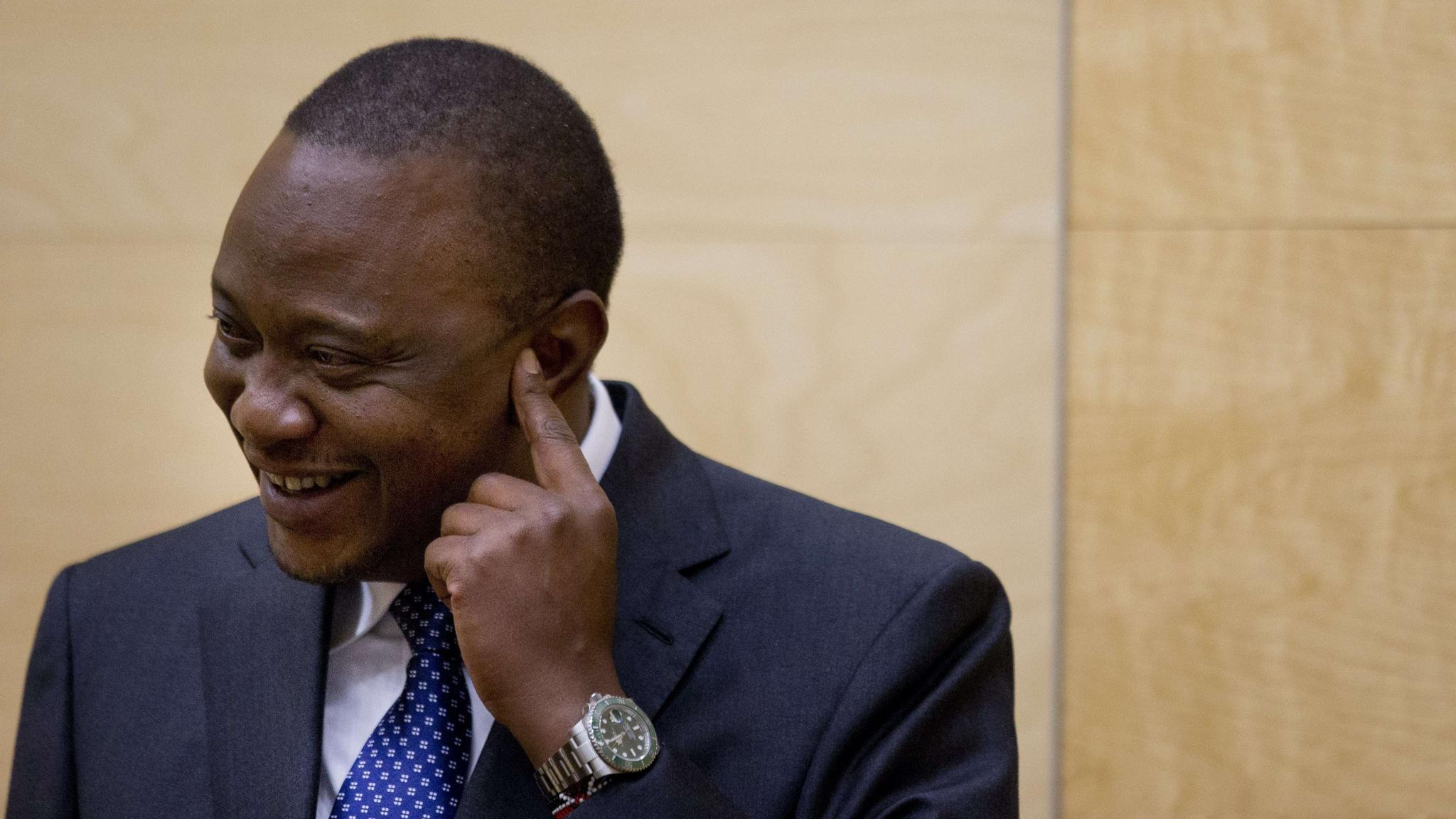 Kenyan president Uhuru Kenyatta at the International Criminal Court in The Hague