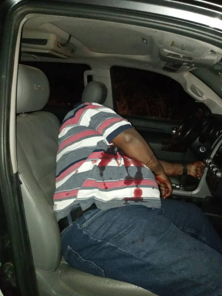 Scene from the brutal assassination of former Air Chief, Alex Badeh
