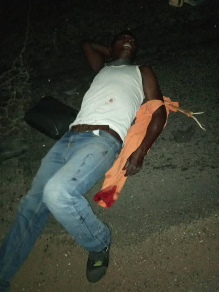 Scene from the brutal assassination of former Air Chief, Alex Badeh