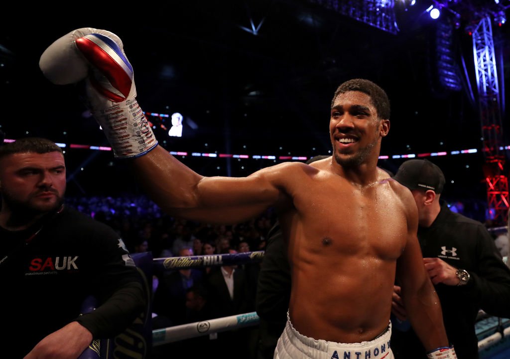 Anthony Joshua says he wants to fight WBC heavyweight champion Deontay Wilder in April. | BBC Sports/Twitter