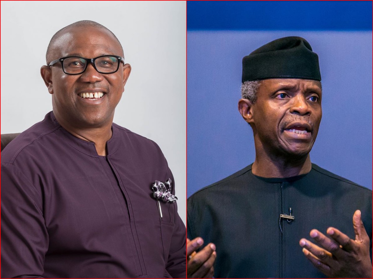 Peter Obi, the VP candidate of the PDP (left) and VP Yemi Osinbajo, the candidate of the APC