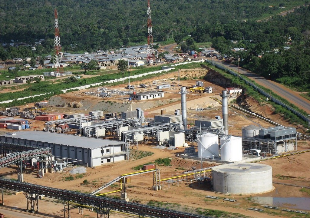An aerial view of a Dangote Cement Factory
