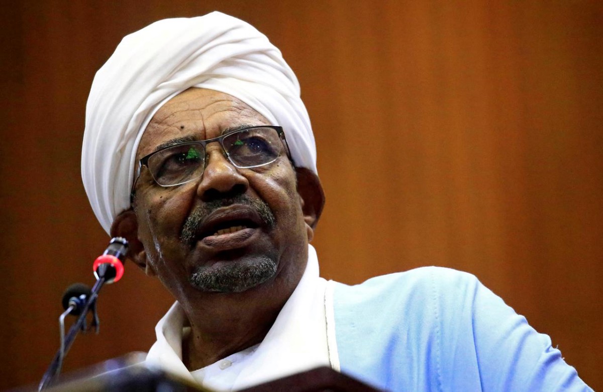 FILE PHOTO: Sudanese President Omar al-Bashir delivers a speech inside Parliament in Khartoum, Sudan April 1, 2019. REUTERS/Mohamed Nureldin Abdallah/