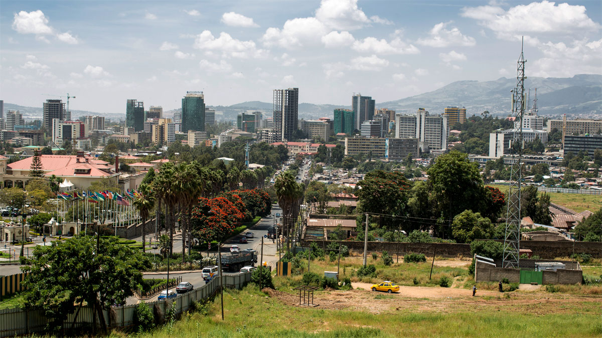 An aerial view of Addis Ababa, capital of Ethiopia