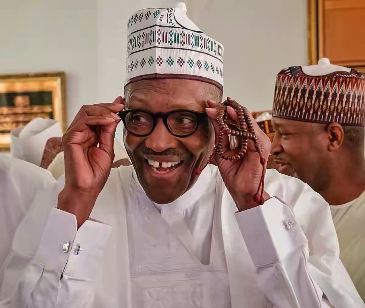 Buhari laughing smiling