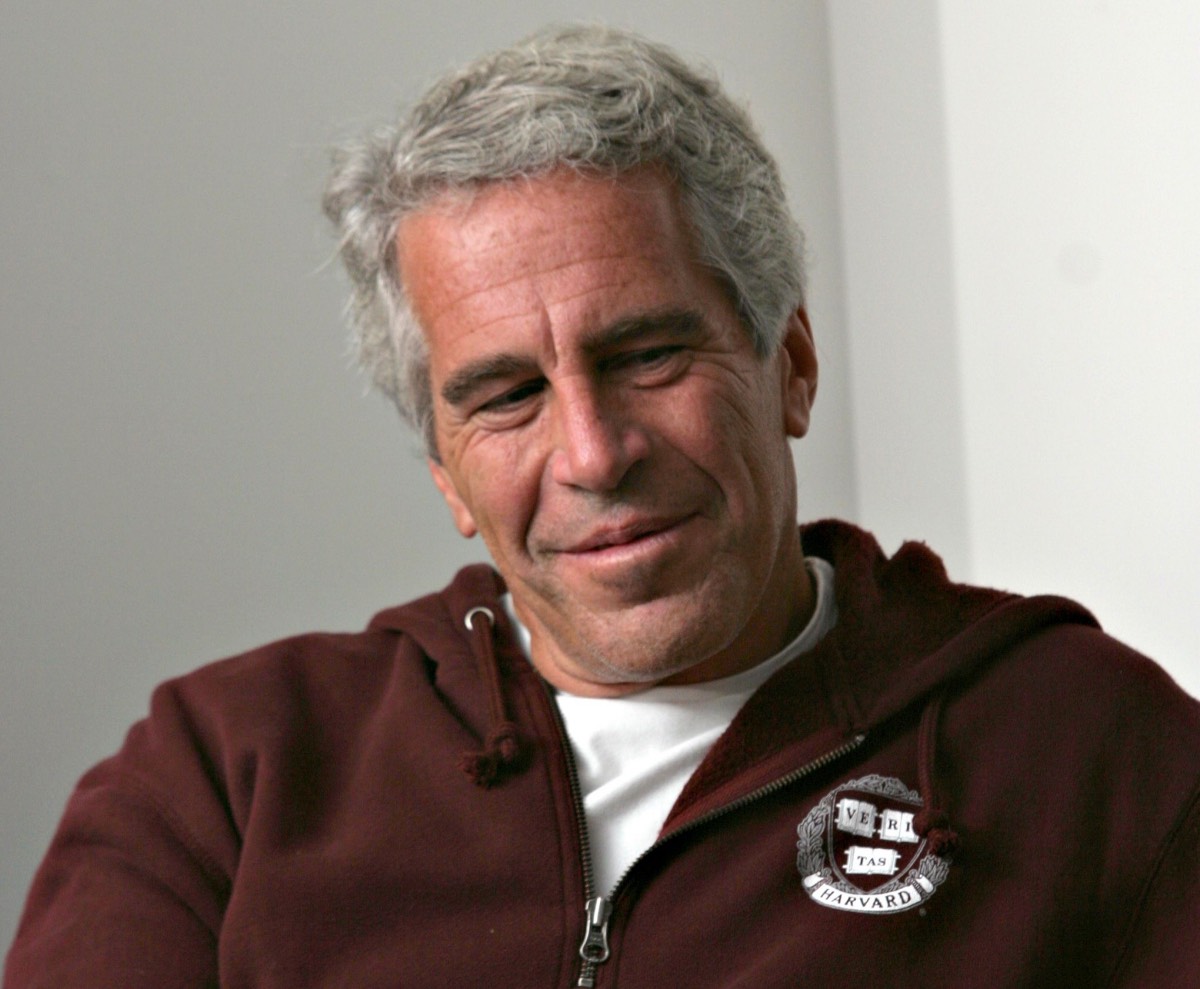 In this photograph from 2004, convicted sex offender Jeffrey Epstein wears a Harvard sweatshirt Rick Friedman/Corbis via Getty Images