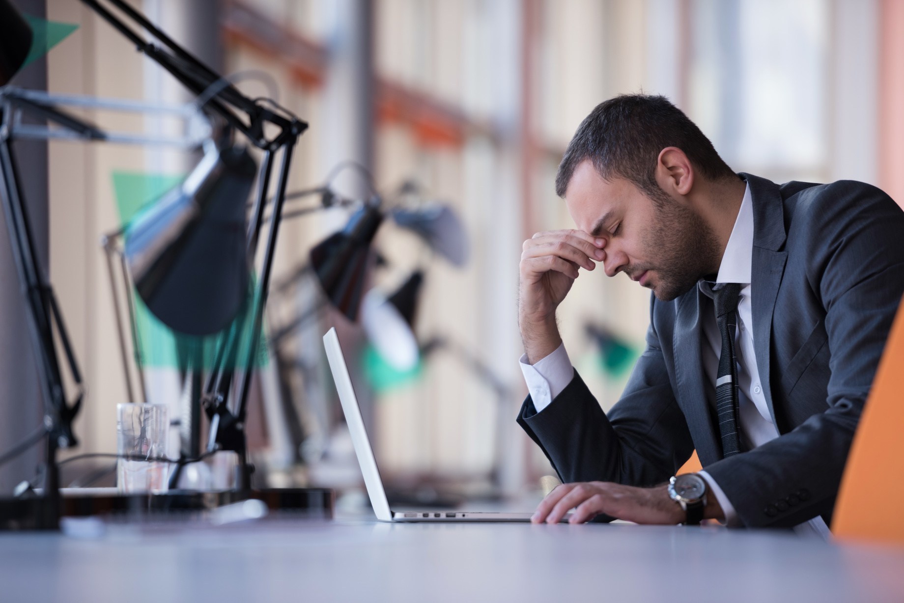 worried man office