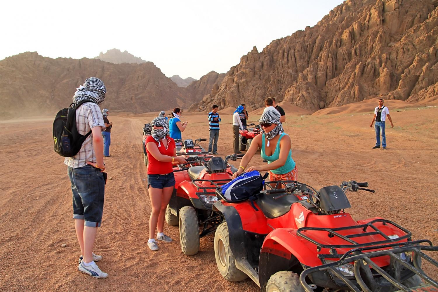Tourists on a safari trip in the Hurghada Desert