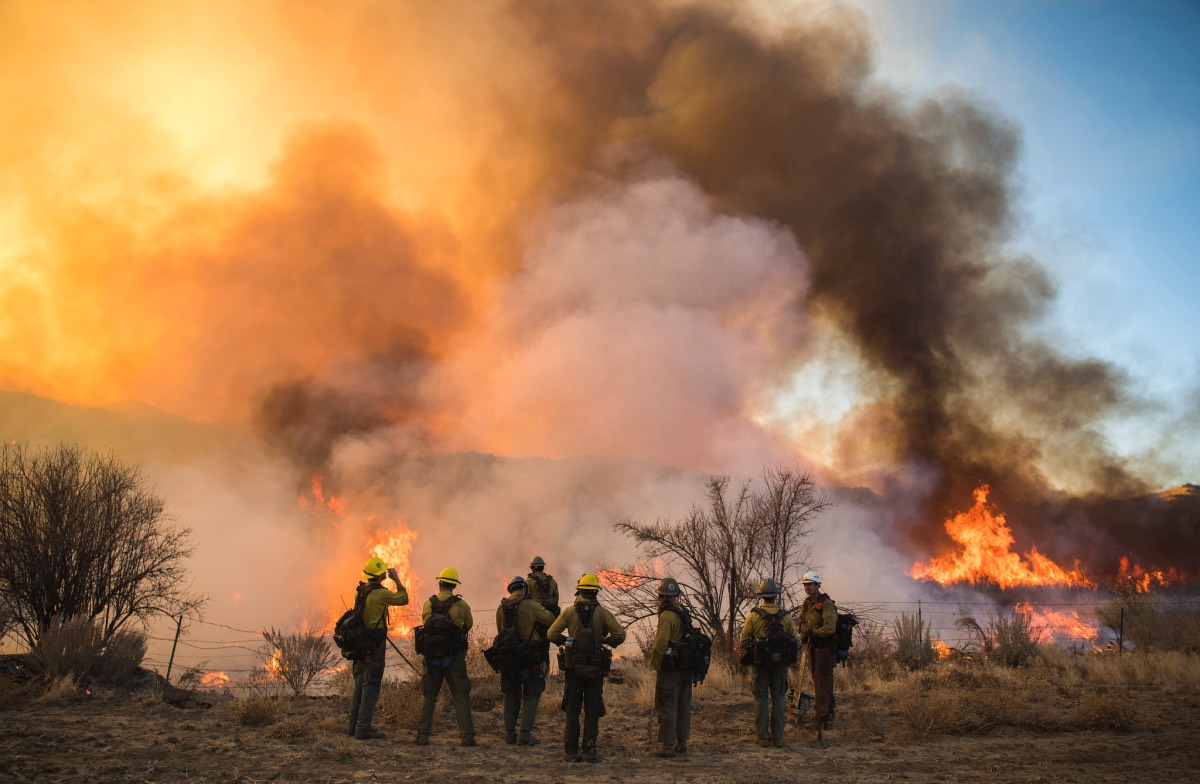 The Thomas Fire burns in the hills above California's Los Padres National Forest in December 2017. Image: Forest Service, USDA