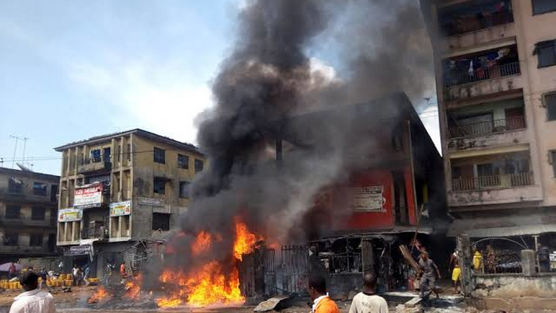 Petrol tanker explodes in Ontisha, Anambra State on October 15, 2019