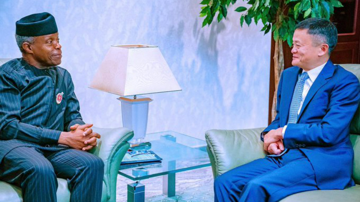 China's richest man, Jack Ma, meets with Nigeria's Vice President Yemi Osinbajo on Thursday, November 14, 2019