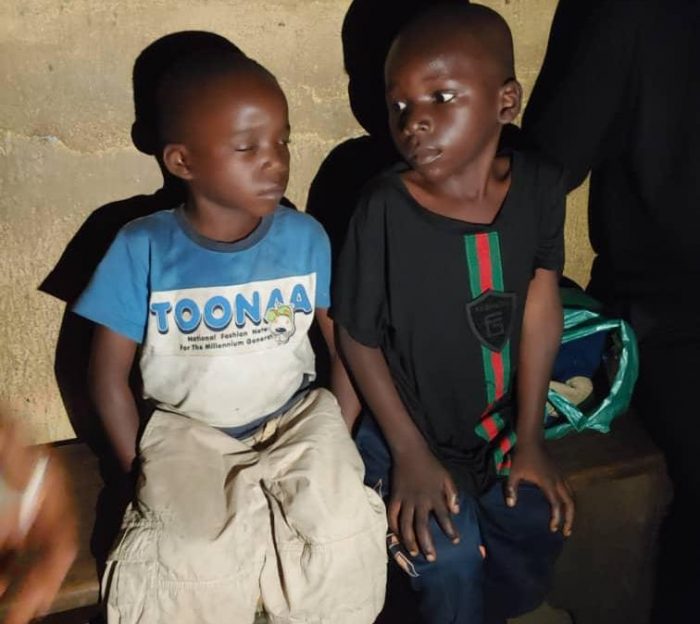 SOLD: Joshua James, 6 and Samuel Gbawune, 3 after they were rescued by police