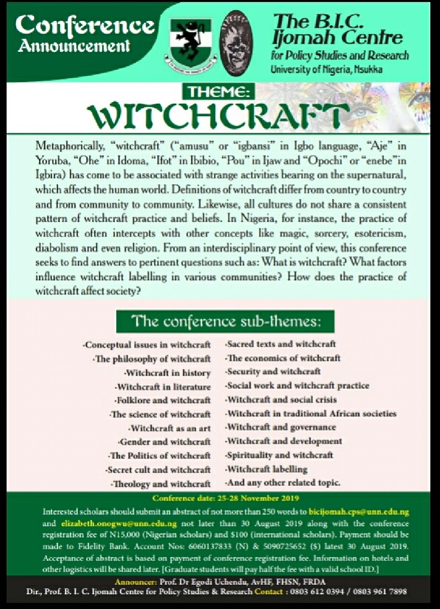 witchcraft conference UNN