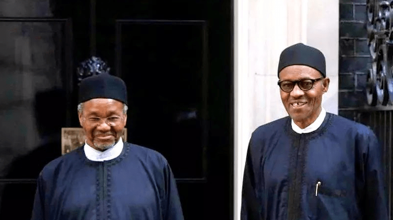 Mamman Daura, President Muhammadu Buhari (right) is pictured with his nephew, Mamman Daura in London in 2015