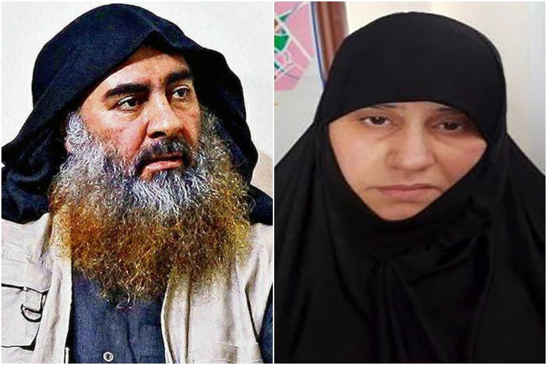 Asma Fawzi Muhammad Al-Qubaysi was said to be the "first wife" of Abu Bakr al-Baghdadi, who was killed in a US special forces raid.PHOTOS: EPA-EFE, AFP