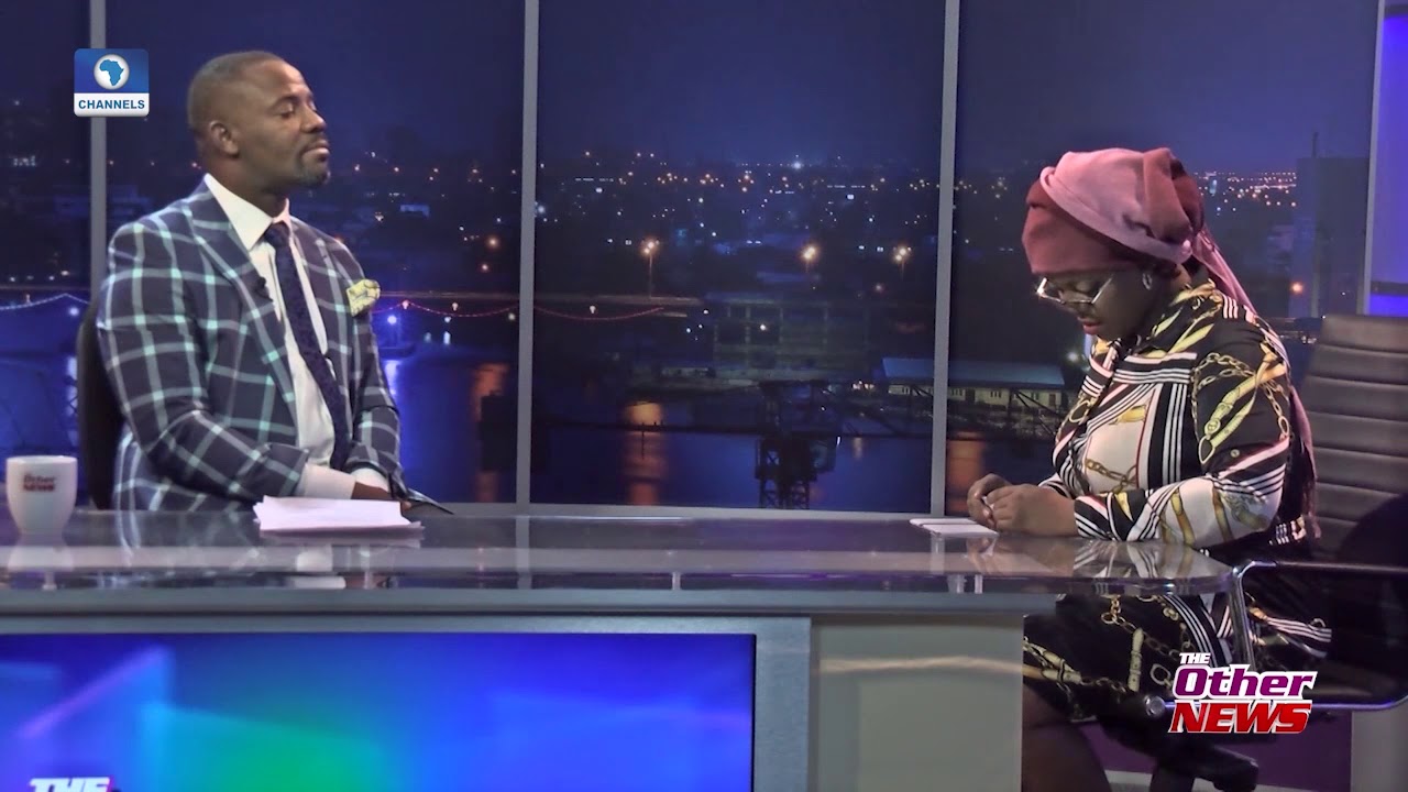 Binta Bhadmus on the set of The Other News on Channels TV | Screengrab on Channels TV