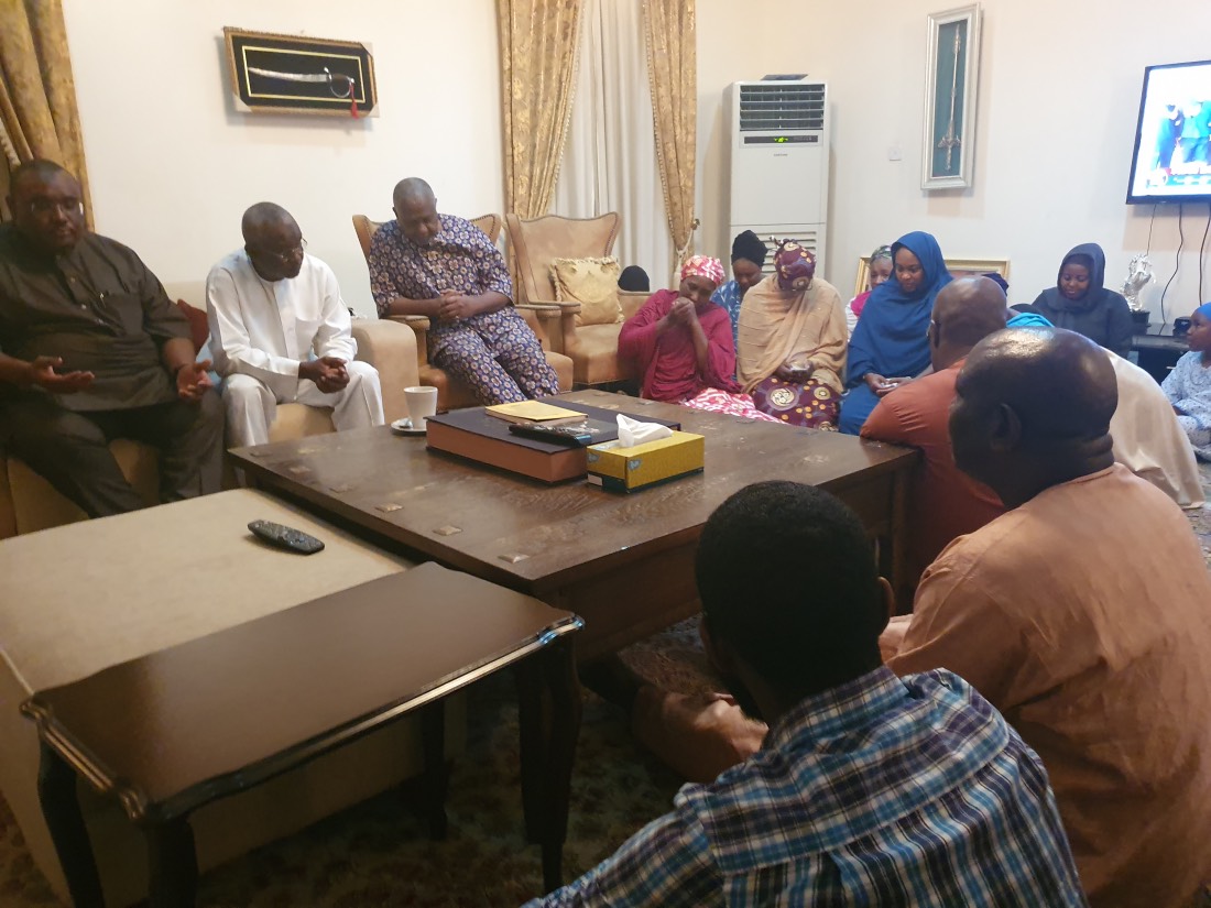 Colonel Sambo Dasuki received by family and friends in his Abuja home after being released from DSS detention since 2015
