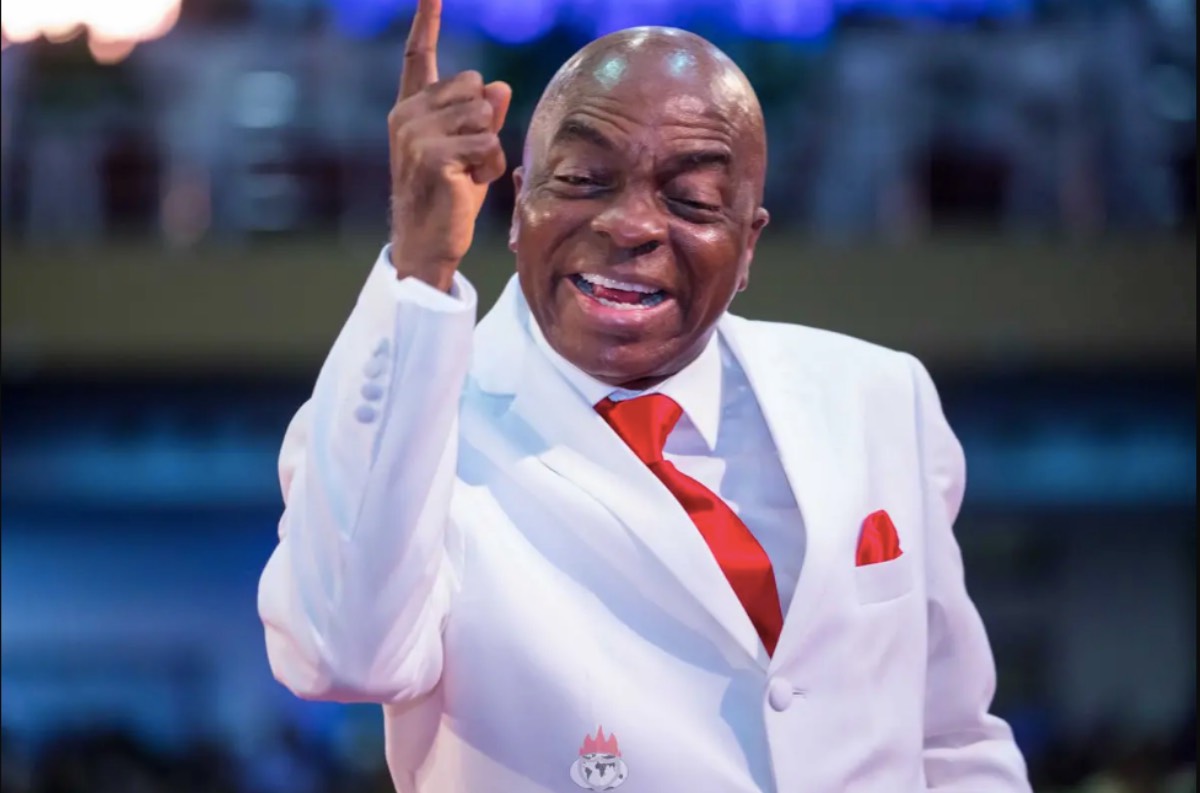 Bishop David Oyedepo ministering at Canaanland, Ota, Ogun State during a Shiloh Programme